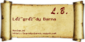 Légrády Barna névjegykártya