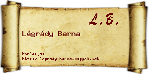 Légrády Barna névjegykártya