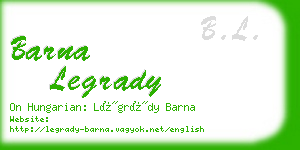 barna legrady business card